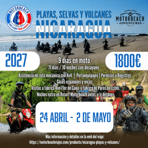 NICARAGUA en moto: Playas, volcanes, rios, selva y cafetales.