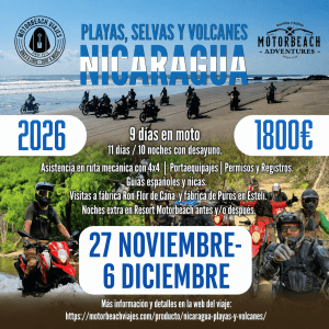 NICARAGUA en moto: Playas, volcanes, rios, selva y cafetales.