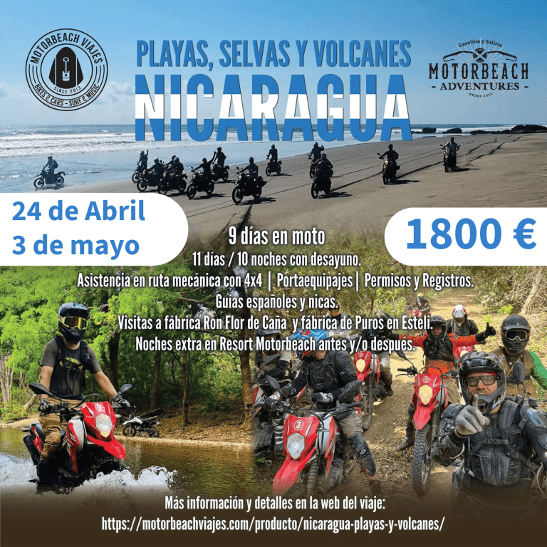 Lee más sobre el artículo Motorbeach Viajes | Nicaragua en moto: playas, volcanes y selva