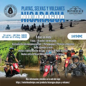 NICARAGUA en moto: Playas, Volcanes, Rios y Off road.