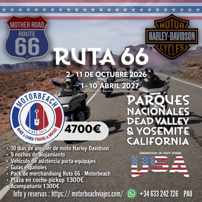 Viaje en moto por la Ruta 66 en Harley-Davidson, USA
