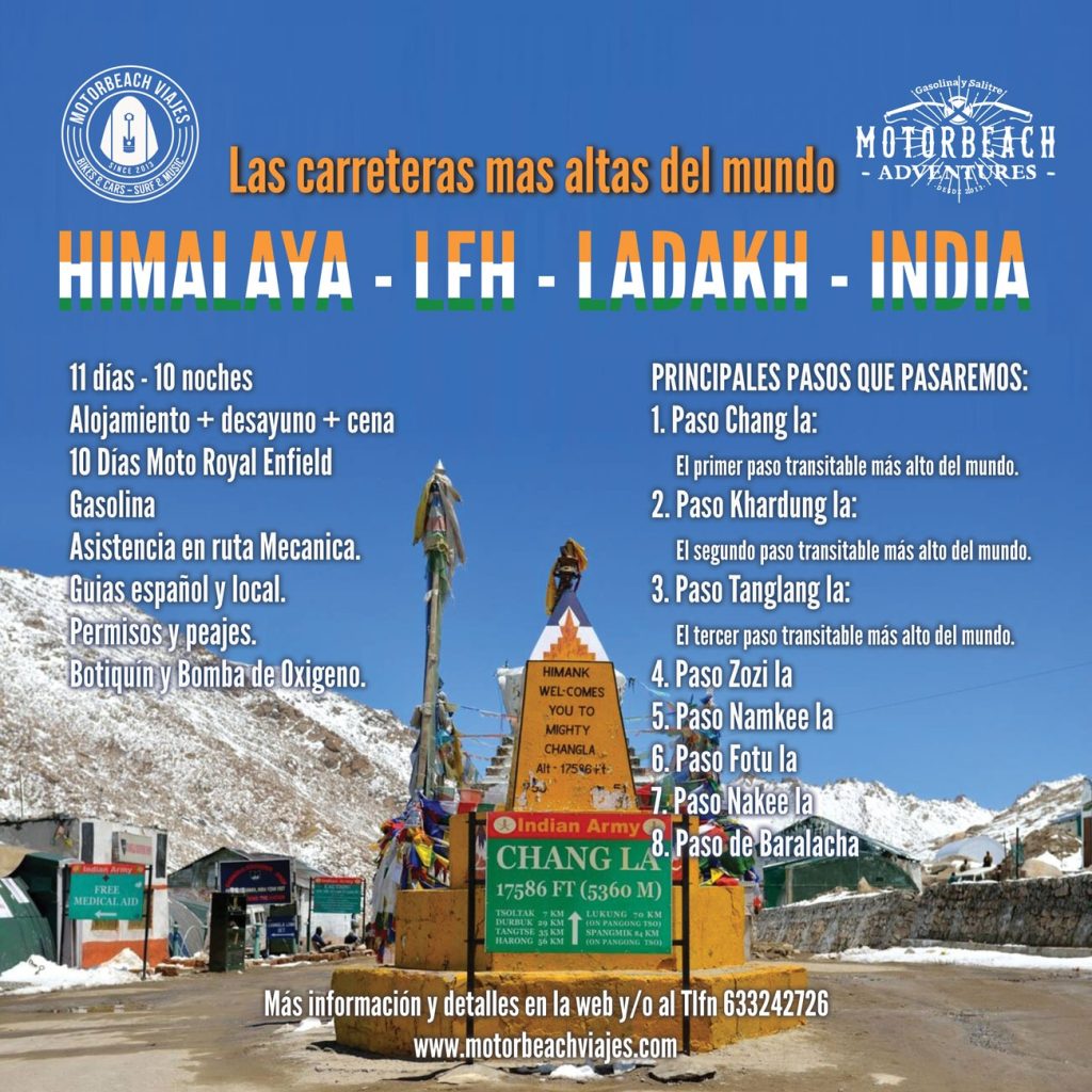 Ladakh, Leh, Himalaya, India en moto