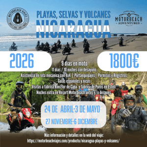 NICARAGUA en moto: Playas, volcanes, rios, selva y cafetales.