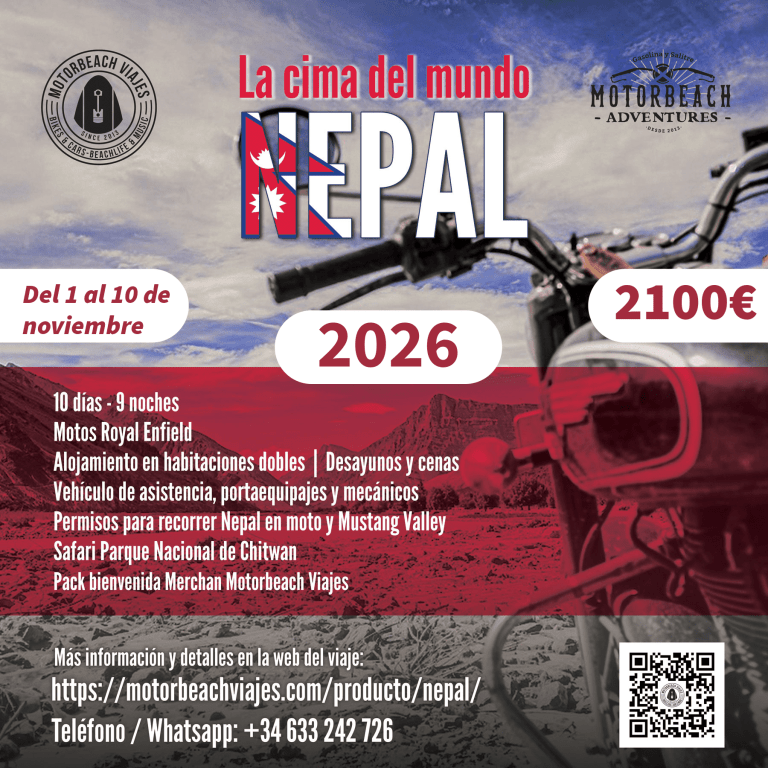 Viaje en moto por Nepal 2026 con Motorbeach Viajes